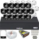 Kit Intelbras 16 Câmeras Segurança VHD 3220b Microfone áudio Full Color 1080p Dvr 3116c 2TB