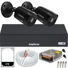 Kit Intelbras 2 Câmeras de Segurança 1220b Black Dvr 4ch Hd 1Tb