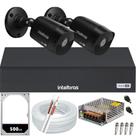 Kit Intelbras 2 Câmeras de Segurança 1220b Black Dvr 4ch Hd 500gb
