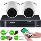 KIT Intelbras 2 Câmeras HD + DVR Intelbras 1104 + Acessórios + App Monitoramento + HD 1 Tera