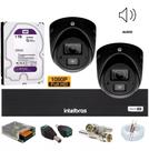 Kit Intelbras 2 Mini 3220d C/áudio Dvr 4 Canais 1004c Hd 1tb