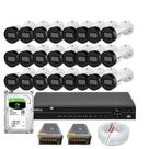 Kit Intelbras 24 câmeras de Segurança Vhd 1230 30m Dvr de 32 canais 1232 Hd 3tb