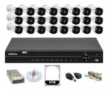 Kit Intelbras 24 Cameras Segurança 1120b Dvr 32 Canais Mhdx 1232 6tb