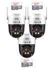 Kit Intelbras 3 Câmeras Vipw 1300 Mini SD IP Speed dome WI-FI cartão 128GB