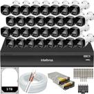 Kit Intelbras 32 Câmeras Full Color VHD 1220B DVR Inteligente iMHDX 3132 HD 3TB Colorido 24hrs