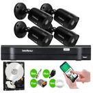 Kit Intelbras 4 Cam 1220b Black Full Hd Dvr Mhdx 1104 Multi Hd 4 Ch C/Hd 500Gb