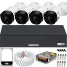 Kit Intelbras 4 Câmeras 1120b G2 20m Dvr 4ch Mhdx Hd 500gb