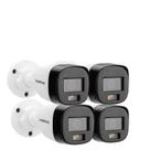 Kit Intelbras 4 Câmeras de Segurança 3220 B Multi-hd Vhd Full Color Com Microfone e Áudio 20m Branca