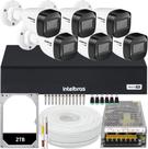 Kit Intelbras 6 câmeras de Segurança Vhd 1230 30m Dvr de 8 canais Hd 2tb