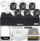 Kit Intelbras 6 câmeras de Segurança Vhd 1230 30m Dvr de 8 canais Hd 500gb
