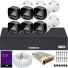 Kit Intelbras 6 câmeras Segurança VHD 3220b áudio Full Color 1080p Dvr 3108c 1TB Purple