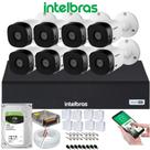 Kit Intelbras 8 Câmeras Vhc 1120 20m Dvr De 8 Canais 1008C Hd 1tb+8 Caixa Protetora de Conector