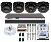 Kit Intelbras Full Hd Dvr 04ch + 04 Cameras C/ Áudio + HD + Acessórios