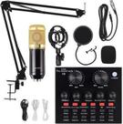 Kit Interface Mesa V8 + Microfone Bm800 Com Braço Articulado Podcast Streamer