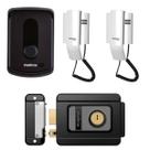 Kit Interfone Campainha Porteiro Residêncial Ipr8010 Com Extensão Audio e Fechadura Fx 500
