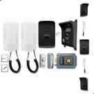 Kit Interfone Porteiro Eletrônico Para Sala Comercial Com 2 Pontos Internos Fechadura e Botoeira