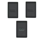 Kit Interruptor Simples + Tomada 10A Preto Com Placa Habitat - FAME