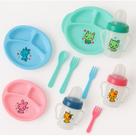 Kit Introdução Alimentar Bebê Garfo Colher Prato 3 Divisória Copo Mamadeira