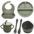 Kit Introdução Alimentar Bebê Silicone 8Pç Prato Copo Tigela