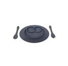 Kit Introdução Alimentar Bebê Silicone Prato Talher 3 Peças Gadnic