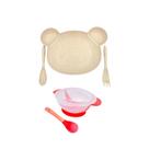 Kit Introdução Alimentar Infantil Papinha Prato Colher Garfo
