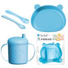 Kit Introdução Alimentar Infantil Prato Talher E Copo Para Crianças Cor Azul