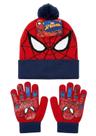 Kit Inverno Infantil Criança Spider Man Boneco Menino Herói Homem Aranha Spiderman Azul E Vermelho Marvel Touca e Luvas