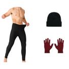 Kit inverno masculino 1 touca 1 luva 1 meia calça flanelada