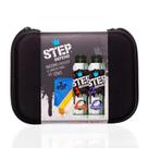 Kit ipermeabilizante e limpador step defend +escova/stojo/pano microfibra