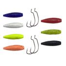 Kit Isca 7pçs Artificial Charutinho Maluco + 4pçs Anzol OffSet Kit Isca 7pçs Artificial Charutinho Maluco + 4pçs Anzol OffSet