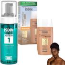 Kit Isdin Protetor Solar Color Escura Acniben Espuma Limpeza Facial Antioleosidade Oily Skin