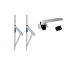 Kit Janela Maxim Ar - Braço 30cm - C/ Fecho - Madeira e Alumínio