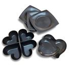 Kit jantar romantico casal preto 2 pratos refeição 2 pratos sobremesa coração 2 cumbuca coração