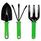 Kit Jardinagem 3 Ferramentas Metal Cabo Plástico Pá Larga Rastelo e Garfo, Startools 318 - 147881