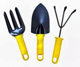 Kit jardinagem 3 peças ferramentas para jardim leve, resistente e funcional