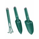 Kit Jardinagem 3 Peças Plástico Verde - 2 Pás E 1 Ancinho