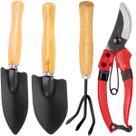 Kit Jardinagem Jardim Tesoura Poda Ancinho Pazinha Garfo