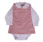 Kit Jardineira Cotelê + Body Luxo Bebê Menina Katita 27121