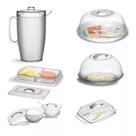 Kit Jarra 3 L + Boleira + Queijeira + Manteigueira + Açucareiro + Porta Frios Duplo Em Acrílico Cris