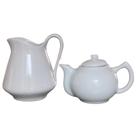 Kit Jarra Clássica 700ml e Bule Chaleira 400ml - Porcelana Branca de Alta Qualidade