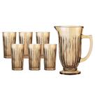Kit Jarra De Vidro Com 6 Copos Lila Âmbar Hauskraft Kit Jarra De Vidro Com 6 Copos Lila Âmbar Hauskraft