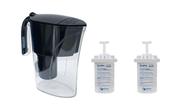 Kit Jarra Purificadora água filtro preta 1,5 Litros Inmetro 2 Vela