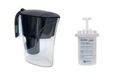 Kit Jarra Purificadora água filtro preta 1,5 Litros Inmetro Vela