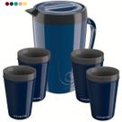 Kit Jarra Térmica 2L Caribe 4 Copos Térmicos 350ML Munique Unitermi Bebida Água Suco
