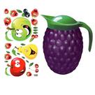 Kit Jarra Uva Com Alça Para Suco 1,5L + Cartela Adesivo Para Geladeira Frutas