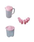Kit jarras com 6 copos rosa micromax