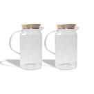 Kit Jarras de Vidro com Tampa de Bambu 1,2l Oikos - 2 Peças