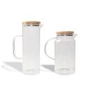 Kit Jarras de Vidro com Tampa de Bambu 1l E 1,2l - 2 Peças Oikos