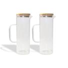 Kit Jarras de Vidro com Tampa de Bambu 1l Oikos - 2 Peças