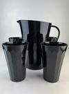 Kit Jarras Preto Tupperware + 4 Copos